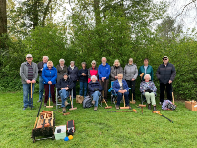 Andover. U3A enjoying a Friday morning game of croquet at their new pitch in Charlton