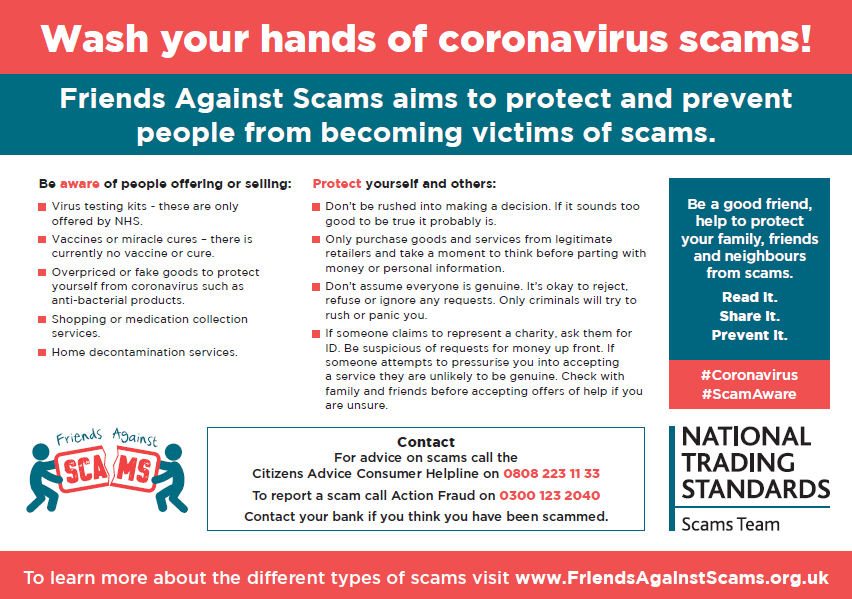 Coronavirus Scam Advice